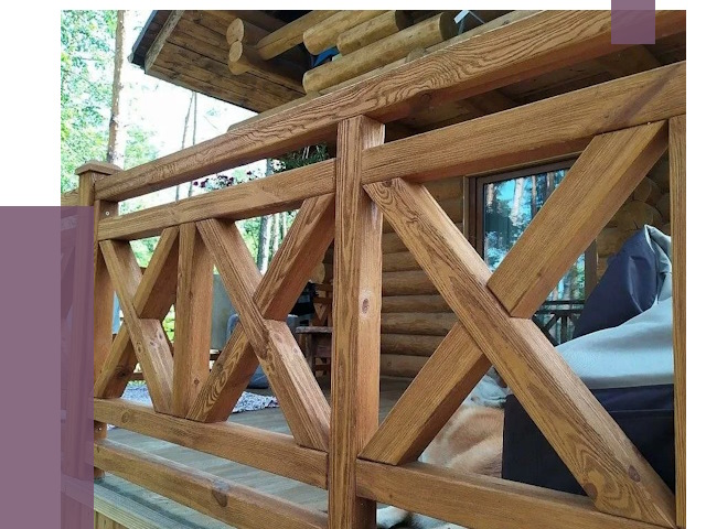 Деревянные перила под ключ в Брянске от 8063 руб. 