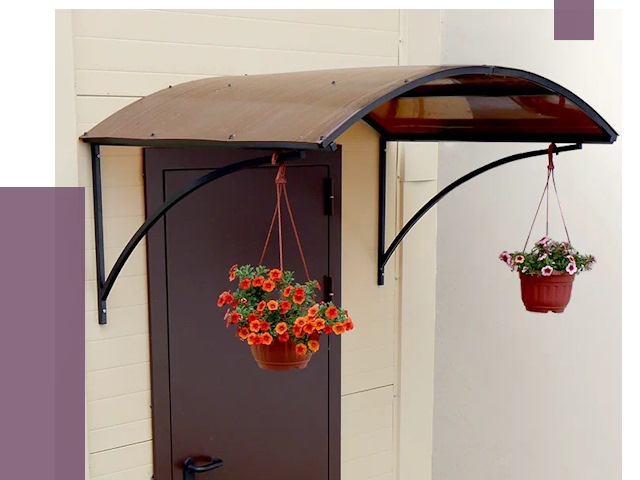 Козырьки над входом в Брянске от 15589 руб.  | ПРОЛЁТ-Бнк