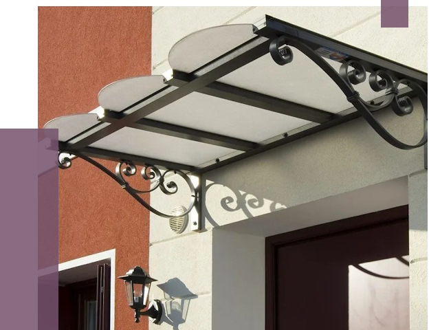 Односкатные козырьки в Брянске от 8816 руб.  | ПРОЛЁТ-Бнк