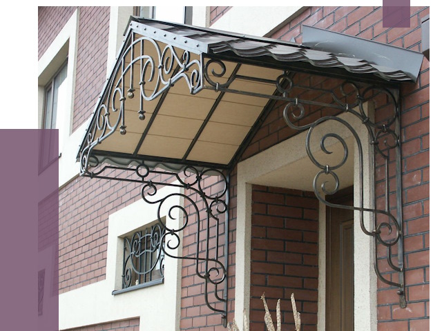 Двускатные козырьки в Брянске под ключ от 13439 руб.