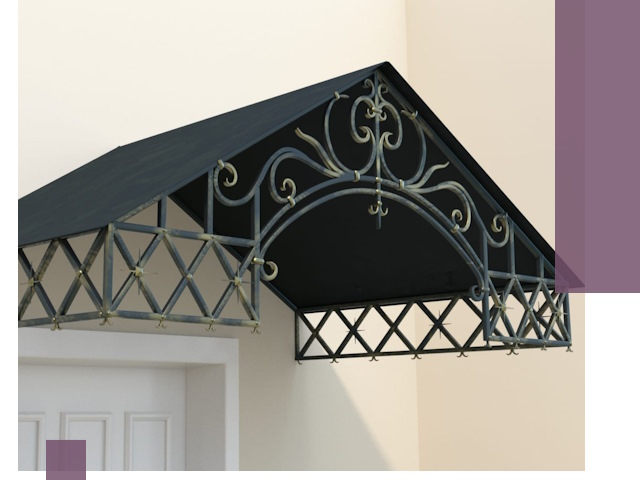 Двускатные металлические козырьки под ключ в Брянске